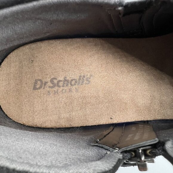 Dr Scholls Womens Astir Black Faux Suede Ankle Booties 7M Side Zip Western Goth - Picture 11 of 12